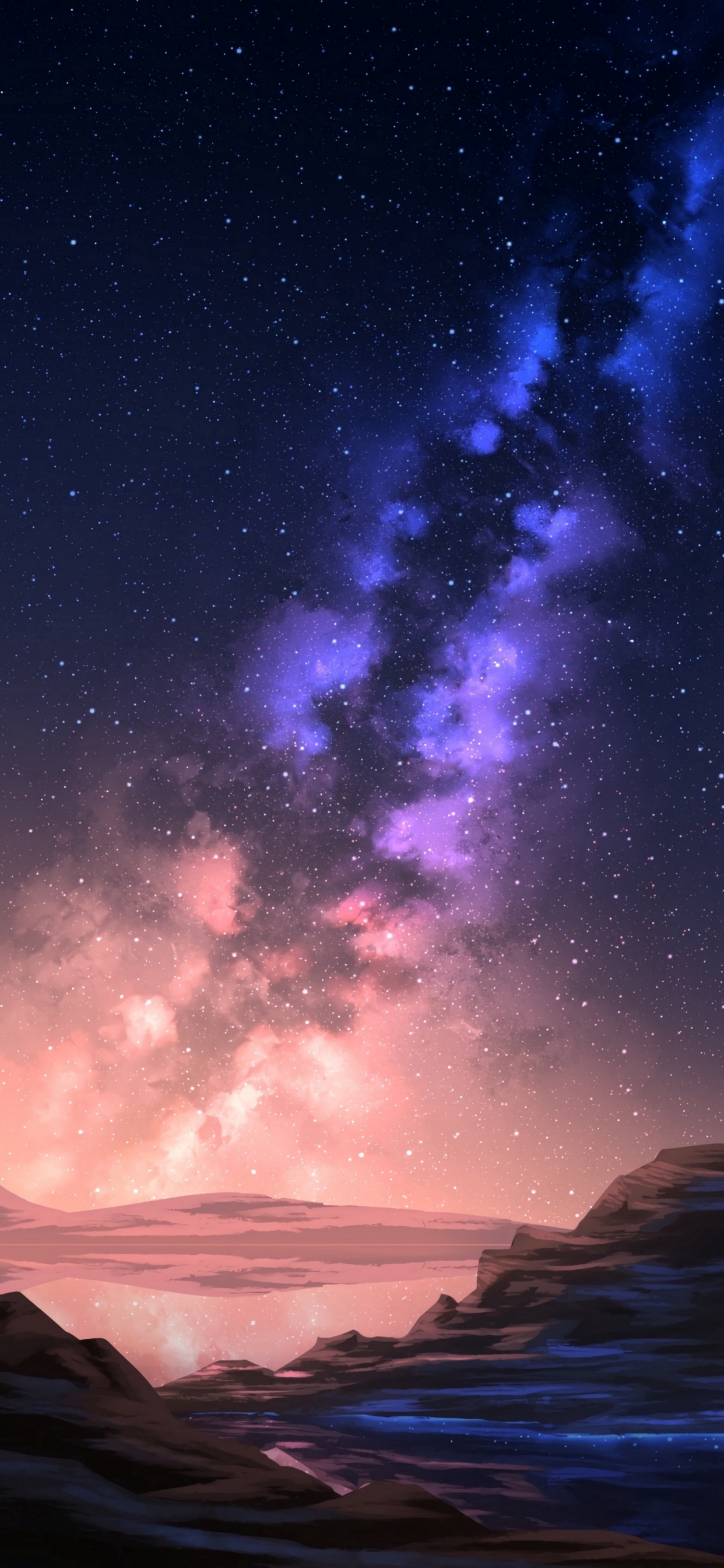 Обои ночное небо, звезда, Аврора, атмосфера, астрономический объект в разрешении 1242x2688