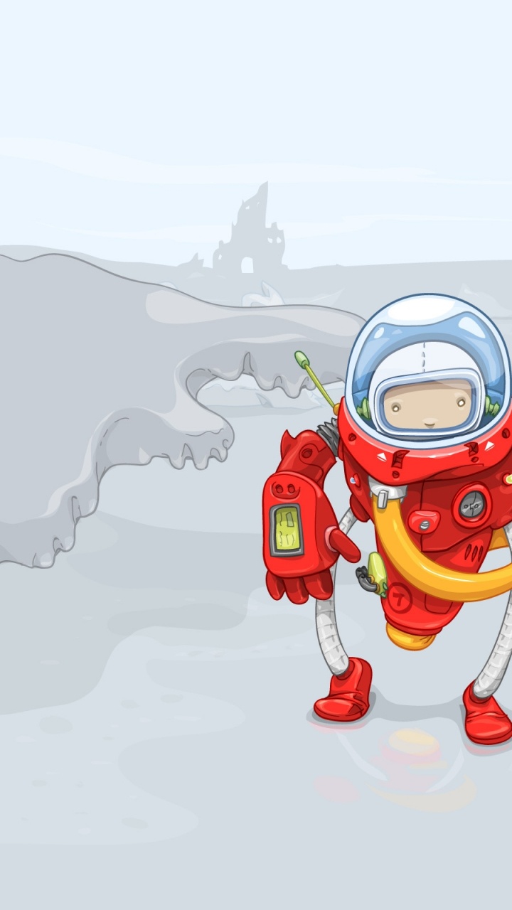 Обои робот, иллюстрация, красный цвет, мультфильм, красный в разрешении 720x1280