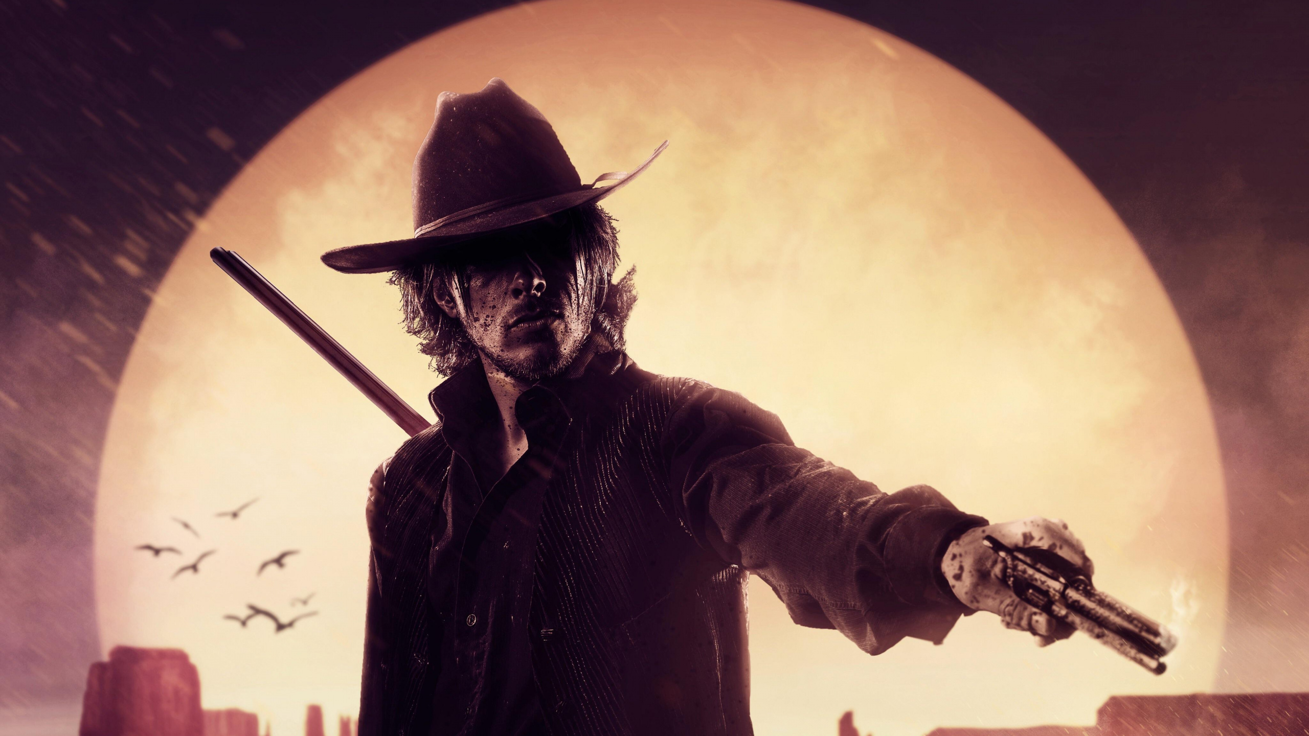 Обои red dead redemption 2, red dead redemption, иллюстрация, мир, космос в разрешении 2560x1440