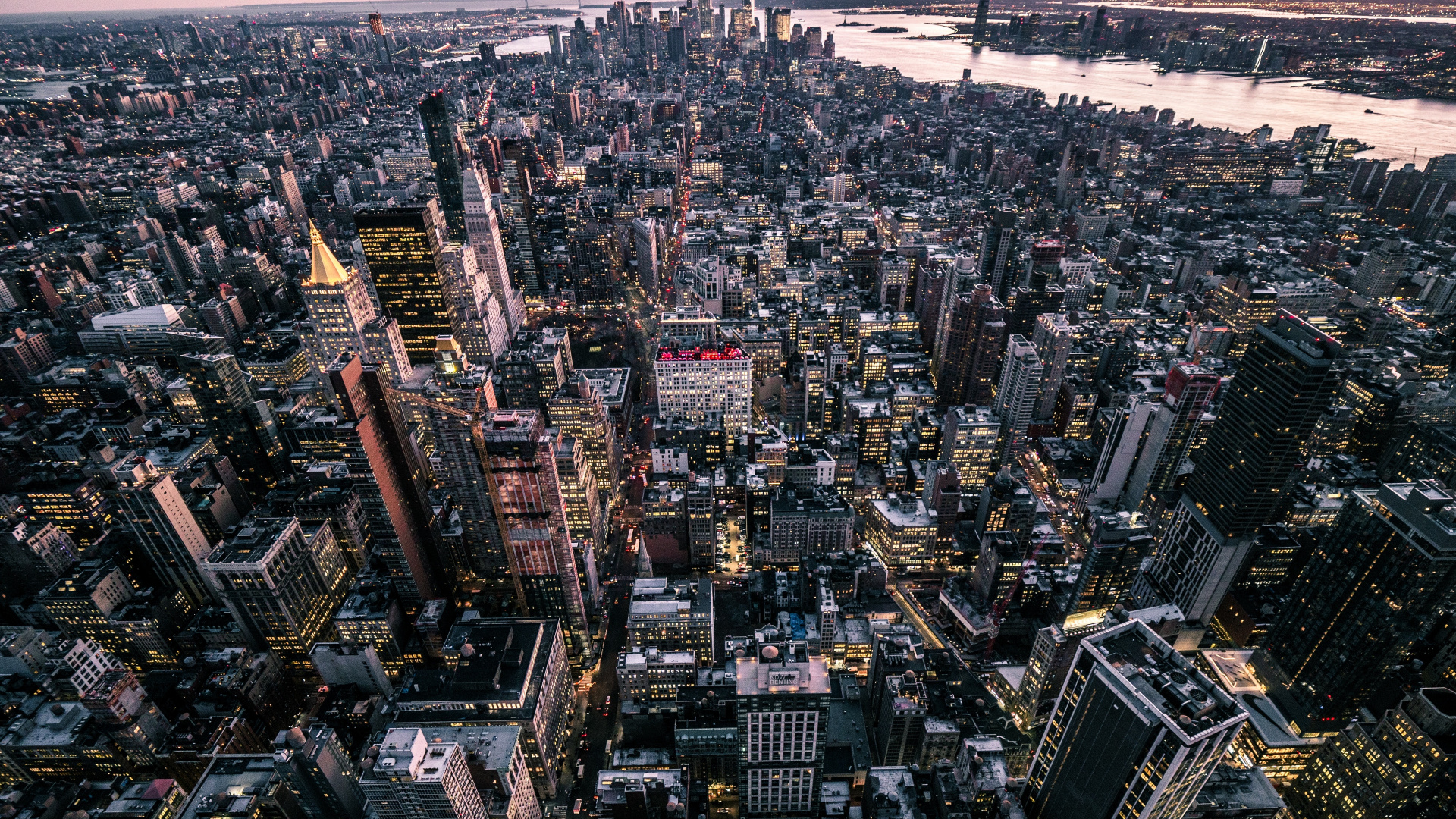 Обои Нью-Йорк, город, городской пейзаж, городской район, деловой район в разрешении 1920x1080