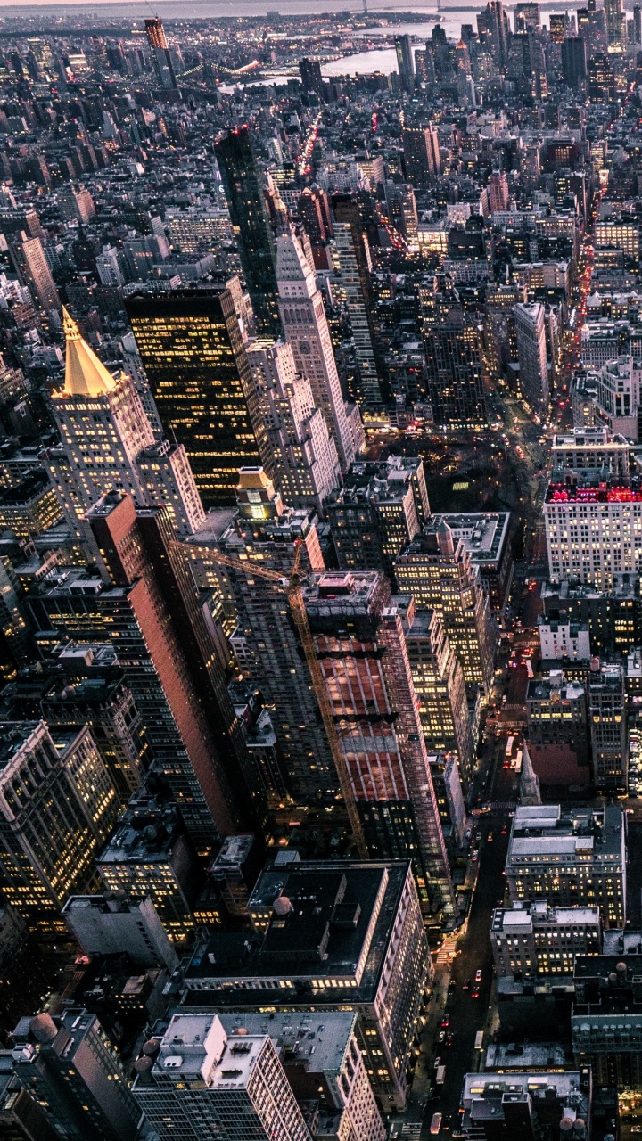 Обои Нью-Йорк, город, городской пейзаж, городской район, деловой район в разрешении 720x1280