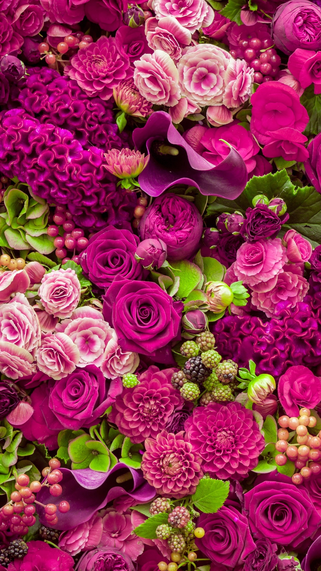 Обои красивые розовые цветы, цветок, Роза, розовый, цветочный букет в разрешении 1080x1920