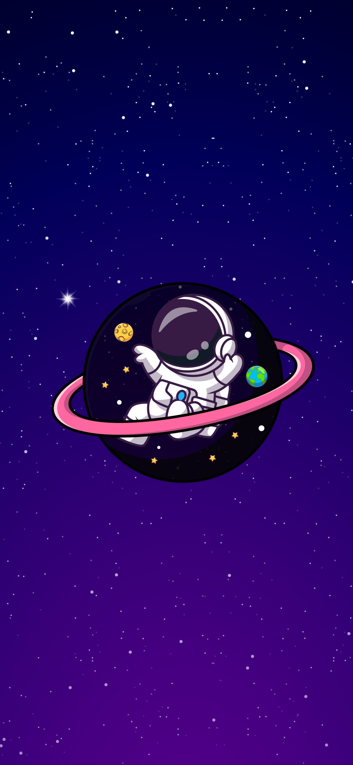 Обои атмосфера, мультфильм, астрономический объект, арт, жидкий в разрешении 1125x2436