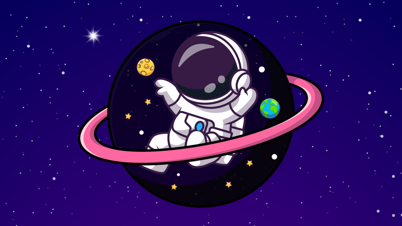 Обои атмосфера, мультфильм, астрономический объект, арт, жидкий в разрешении 1280x720