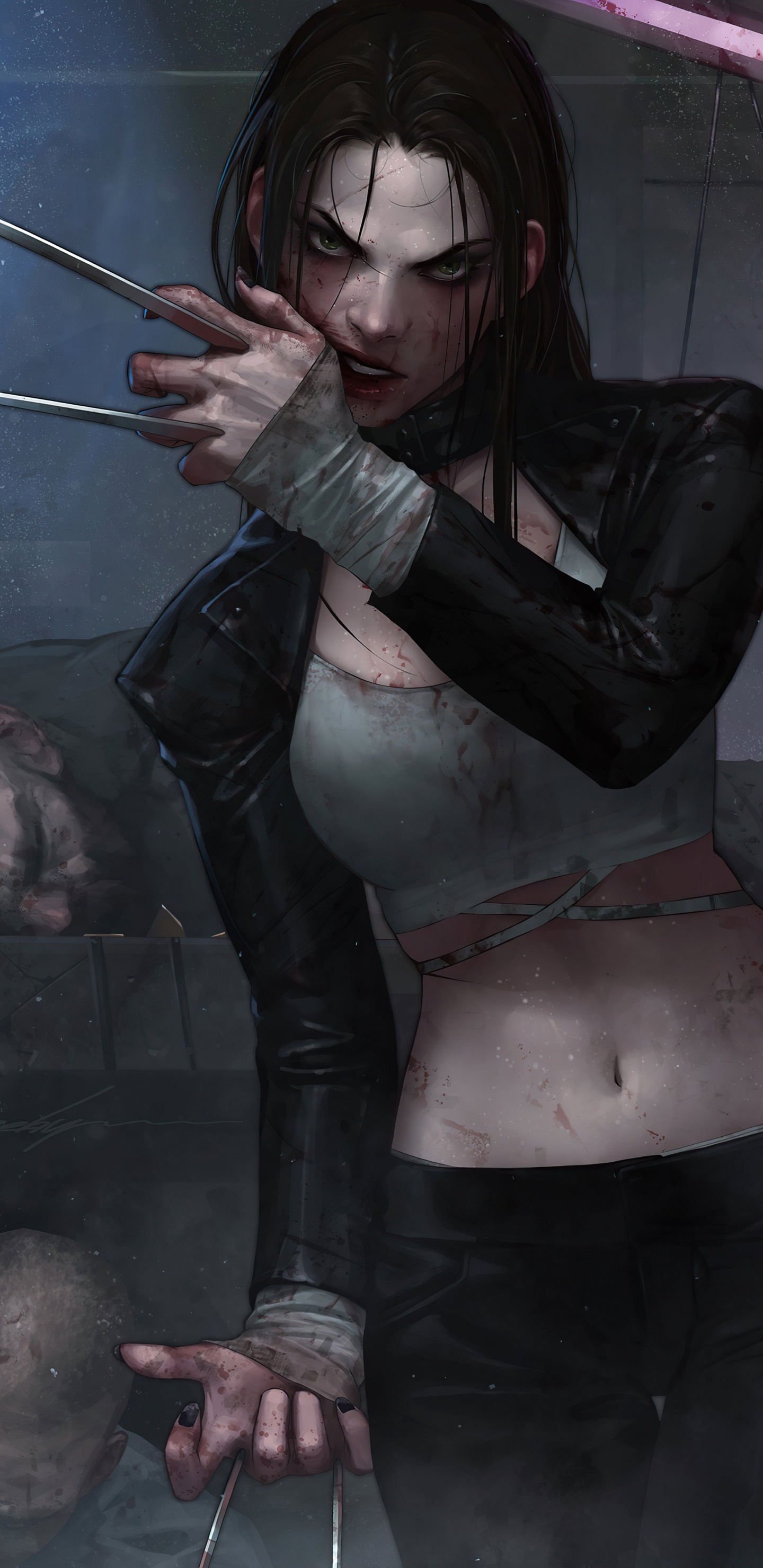 Обои Джихён Ли x 23, Люди Икс Последняя Битва, Х-23, Росомаха, Псайлок в разрешении 1440x2960