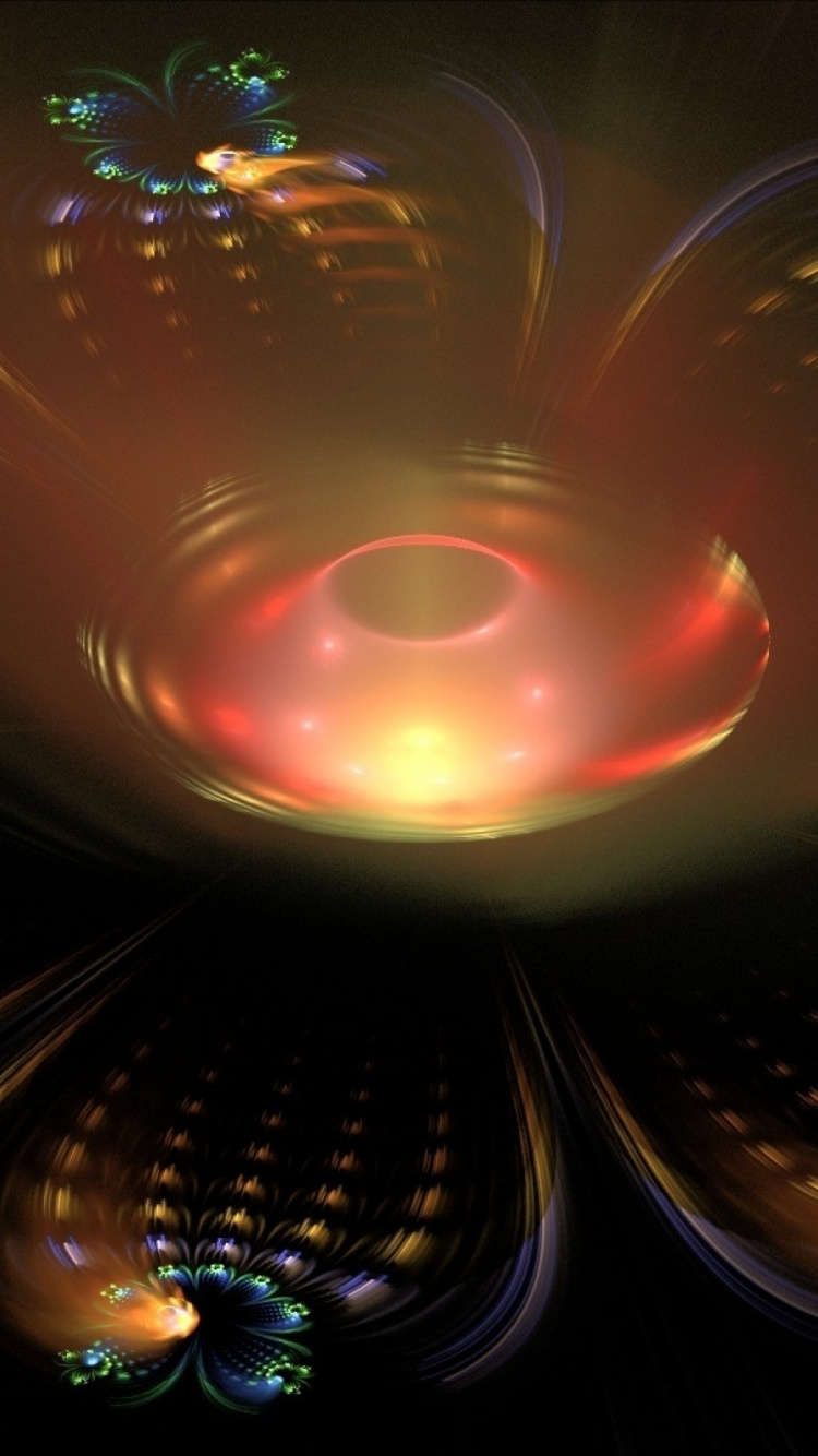 Обои фрактальное искусство, графика, симметрия, круг, космос в разрешении 750x1334