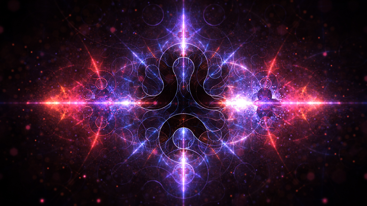 Обои свет, фрактальное искусство, фрактал, пурпур, астрономический объект в разрешении 1280x720