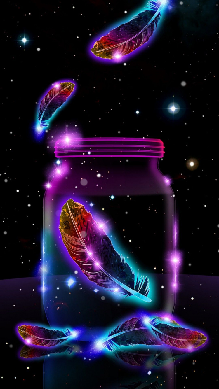 Обои анимация, живопись, атмосфера, свет, пурпур в разрешении 750x1334