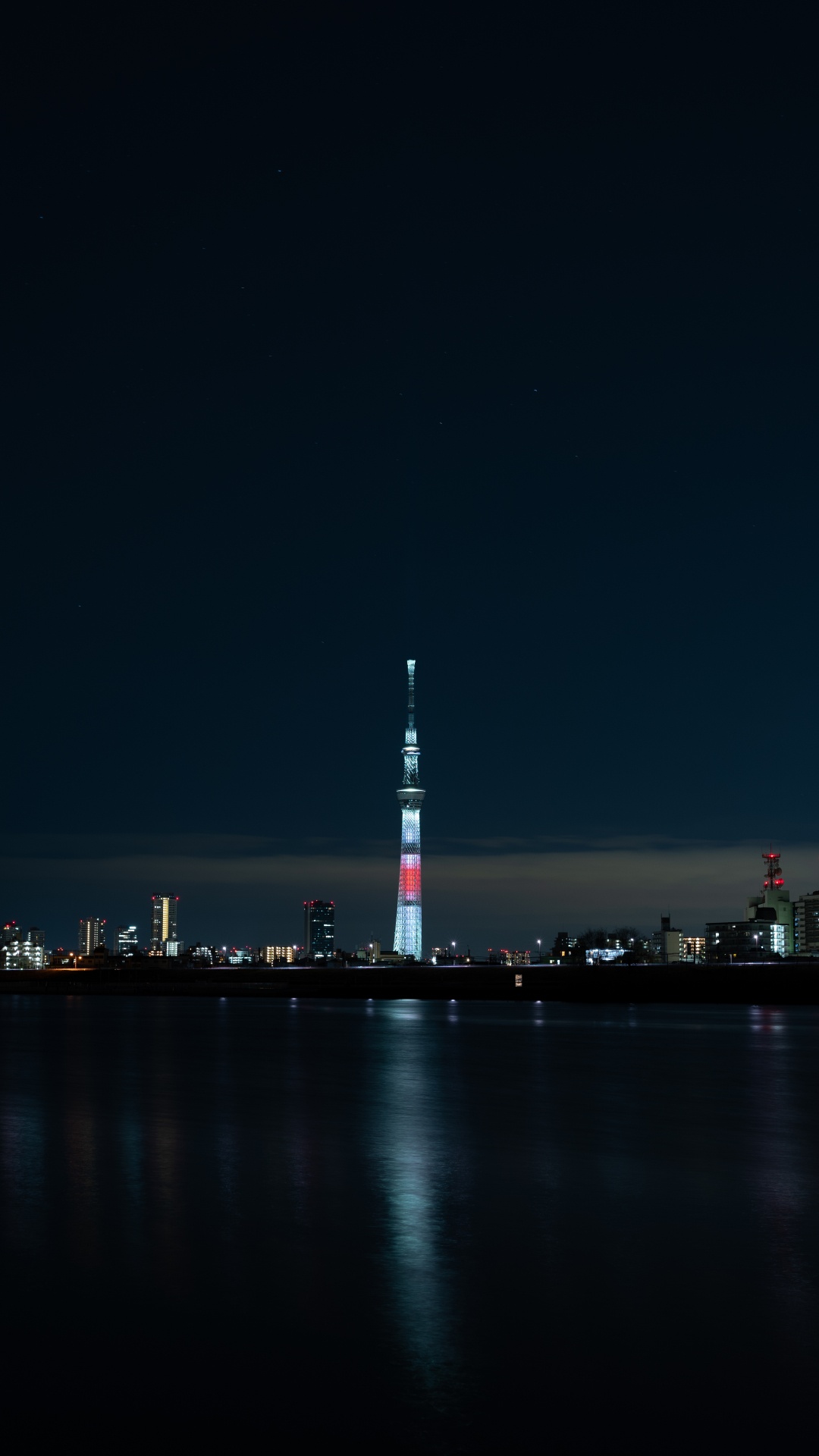 Обои вышка, ночь, ориентир, город, Япония в разрешении 1080x1920