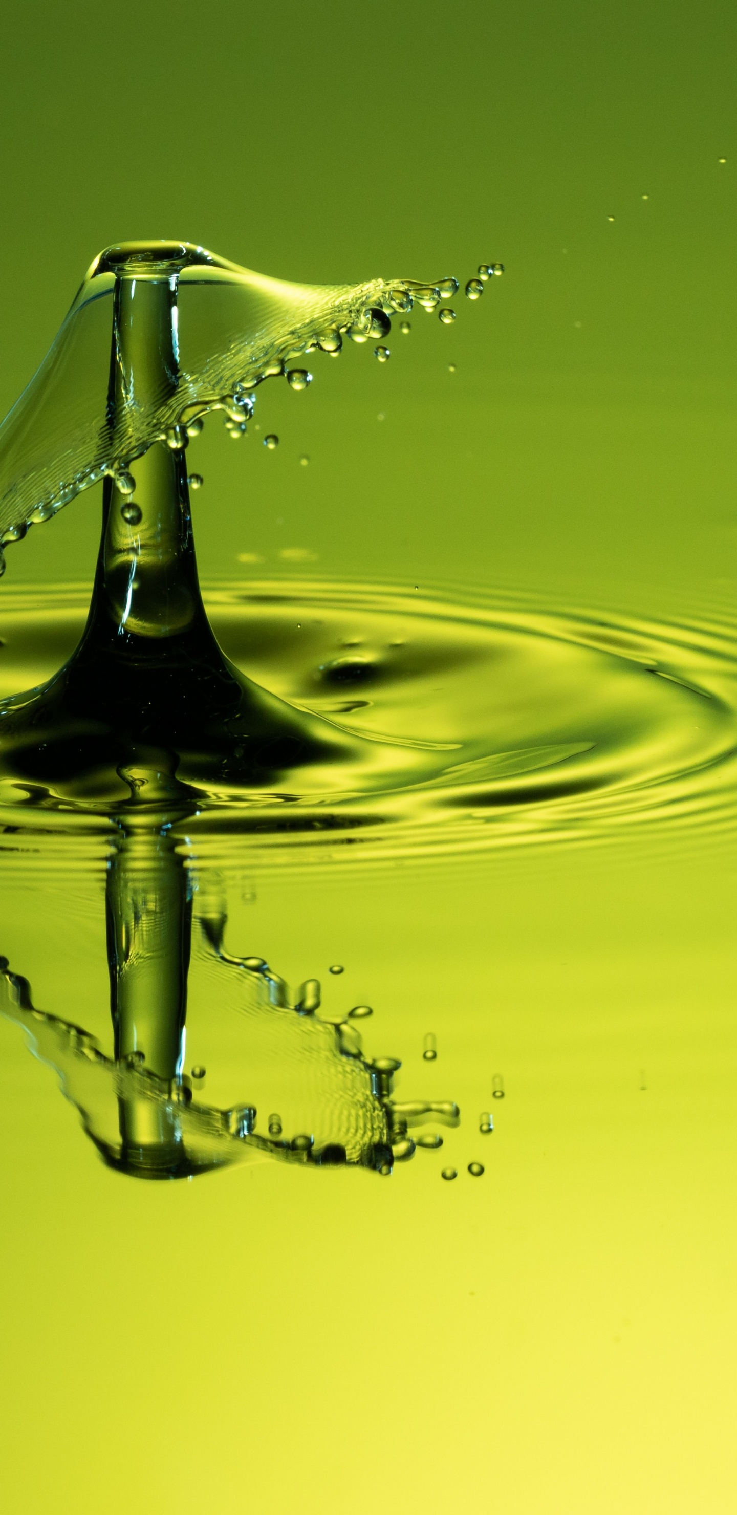Обои вода, гидроресурсы, зеленый, падение, желтый в разрешении 1440x2960