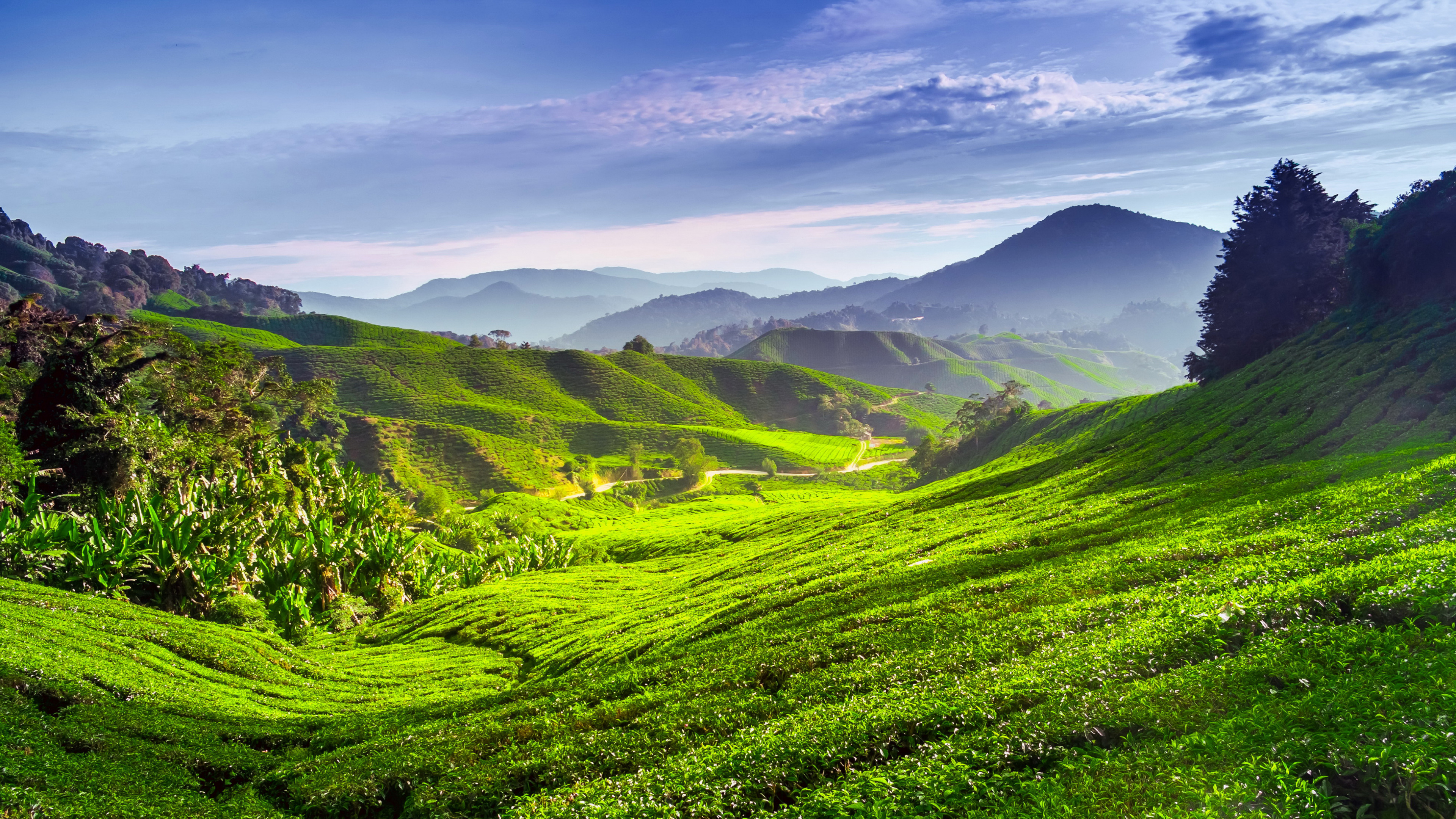 Обои нагорье, природа, горный рельеф, горная станция, растительность в разрешении 3840x2160