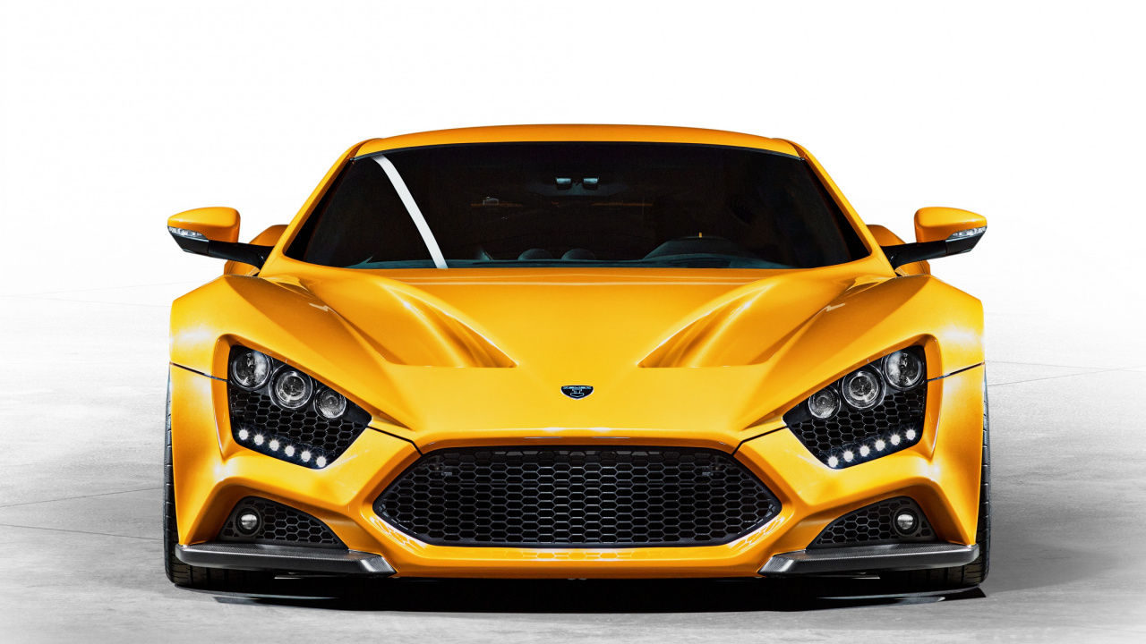 Обои zenvo st1, суперкар, желтый, гоночный автомобиль, laferrari в разрешении 1280x720