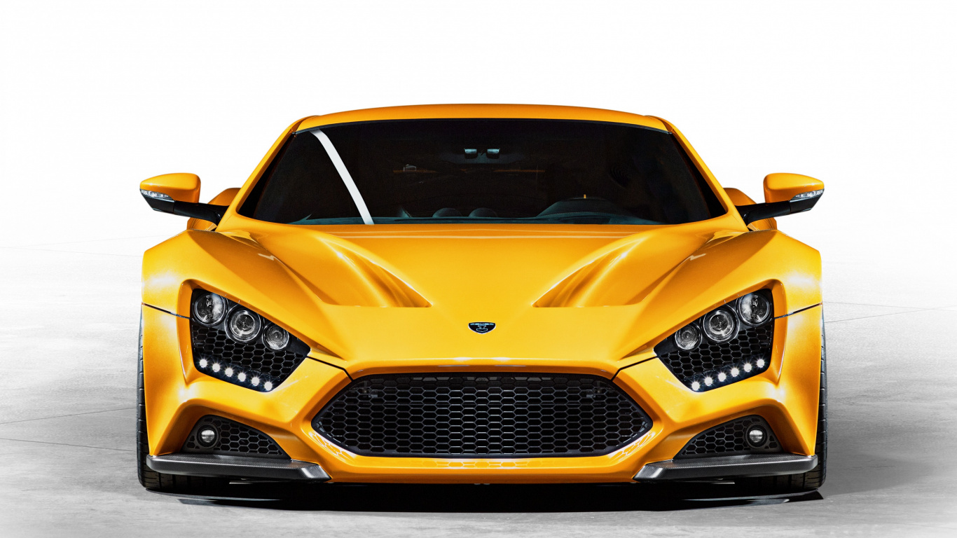 Обои zenvo st1, суперкар, желтый, гоночный автомобиль, laferrari в разрешении 1366x768