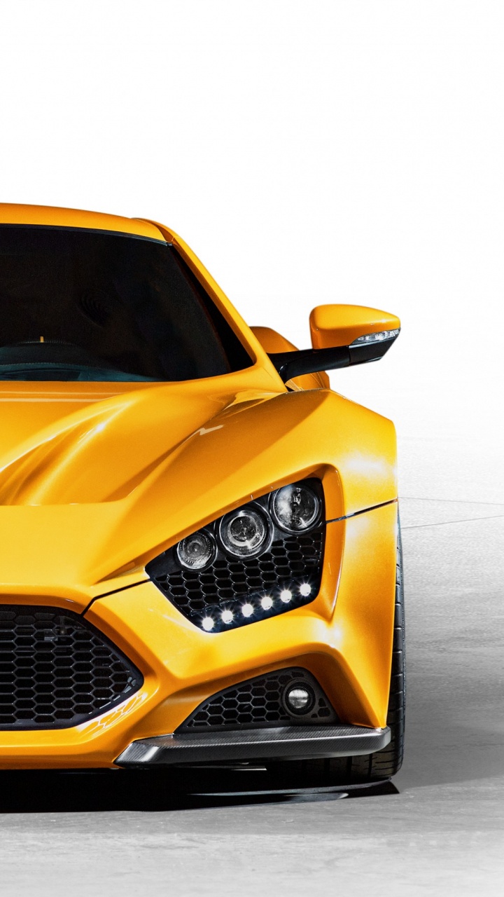 Обои zenvo st1, суперкар, желтый, гоночный автомобиль, laferrari в разрешении 720x1280