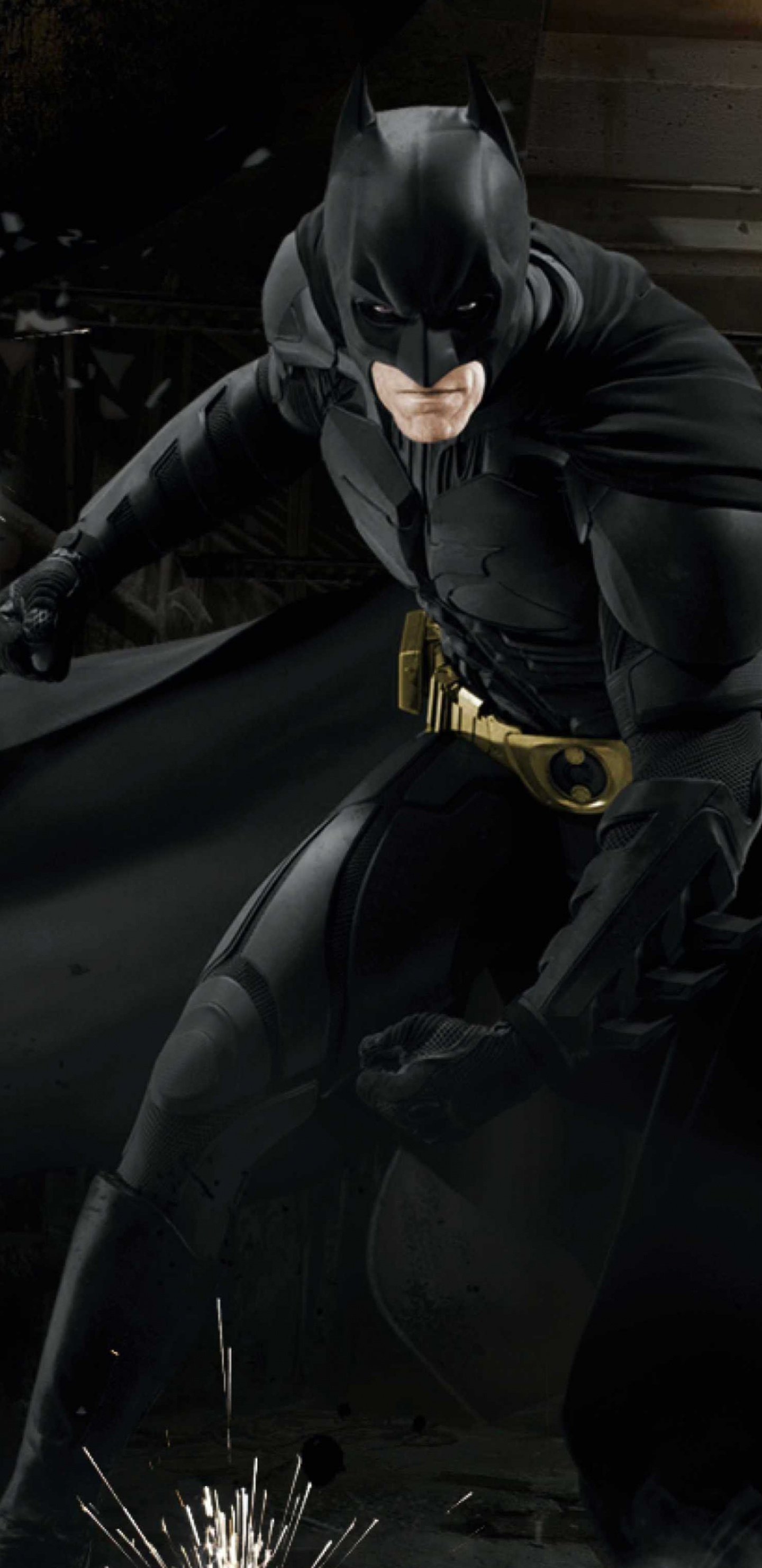 Обои Бэтмен, Темный Рыцарь Трилогия, компьютерная игра, демон, темнота в разрешении 1440x2960