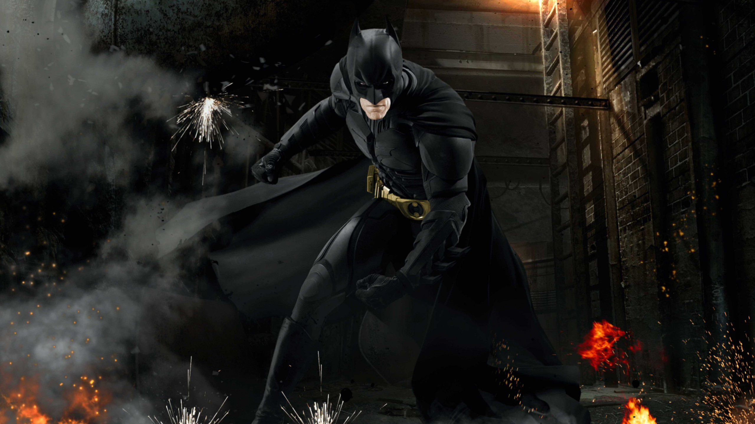 Обои Бэтмен, Темный Рыцарь Трилогия, компьютерная игра, демон, темнота в разрешении 2560x1440