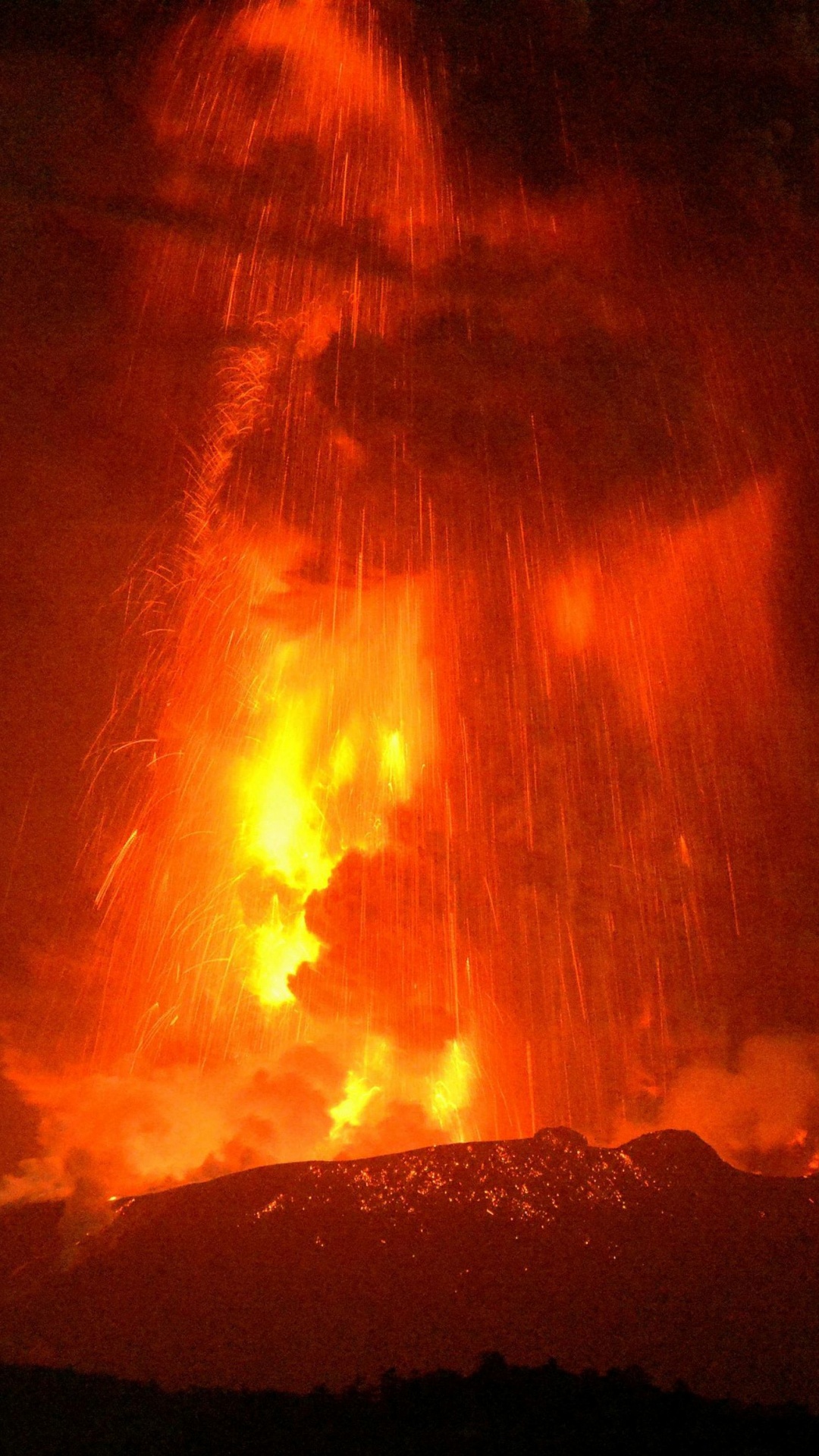 Обои Симмоэ, вулкан, вулканический пепел, тепло, типы вулканических извержений в разрешении 1080x1920