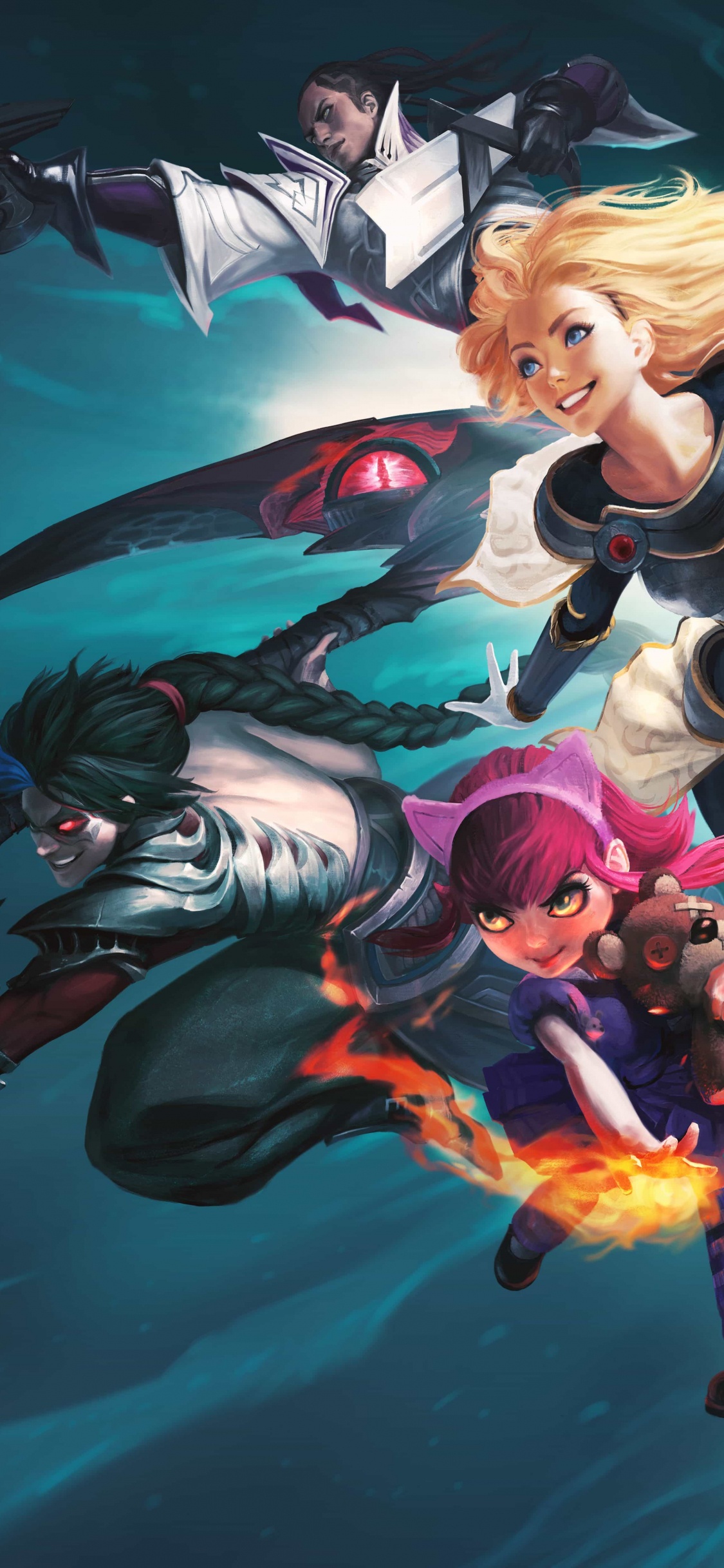 Обои Лига легенд, riot games, аниме, иллюстрация, забава в разрешении 1125x2436