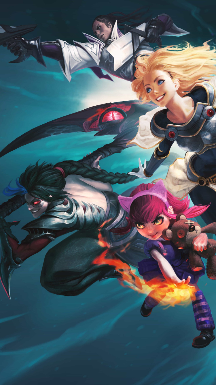 Обои Лига легенд, riot games, аниме, иллюстрация, забава в разрешении 750x1334