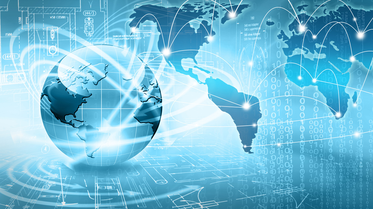 Обои синий, мир, шар, технологии, земля в разрешении 1280x720