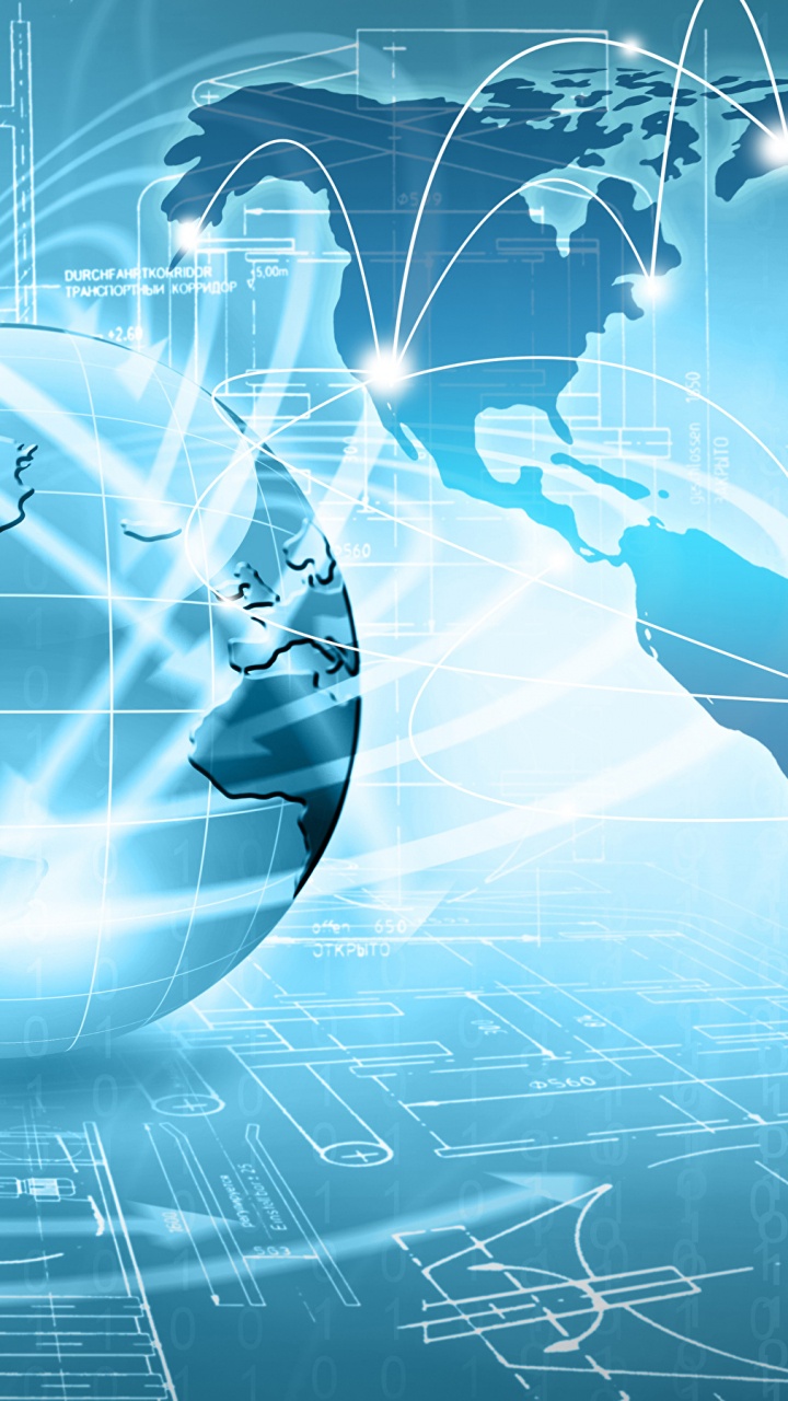 Обои синий, мир, шар, технологии, земля в разрешении 720x1280