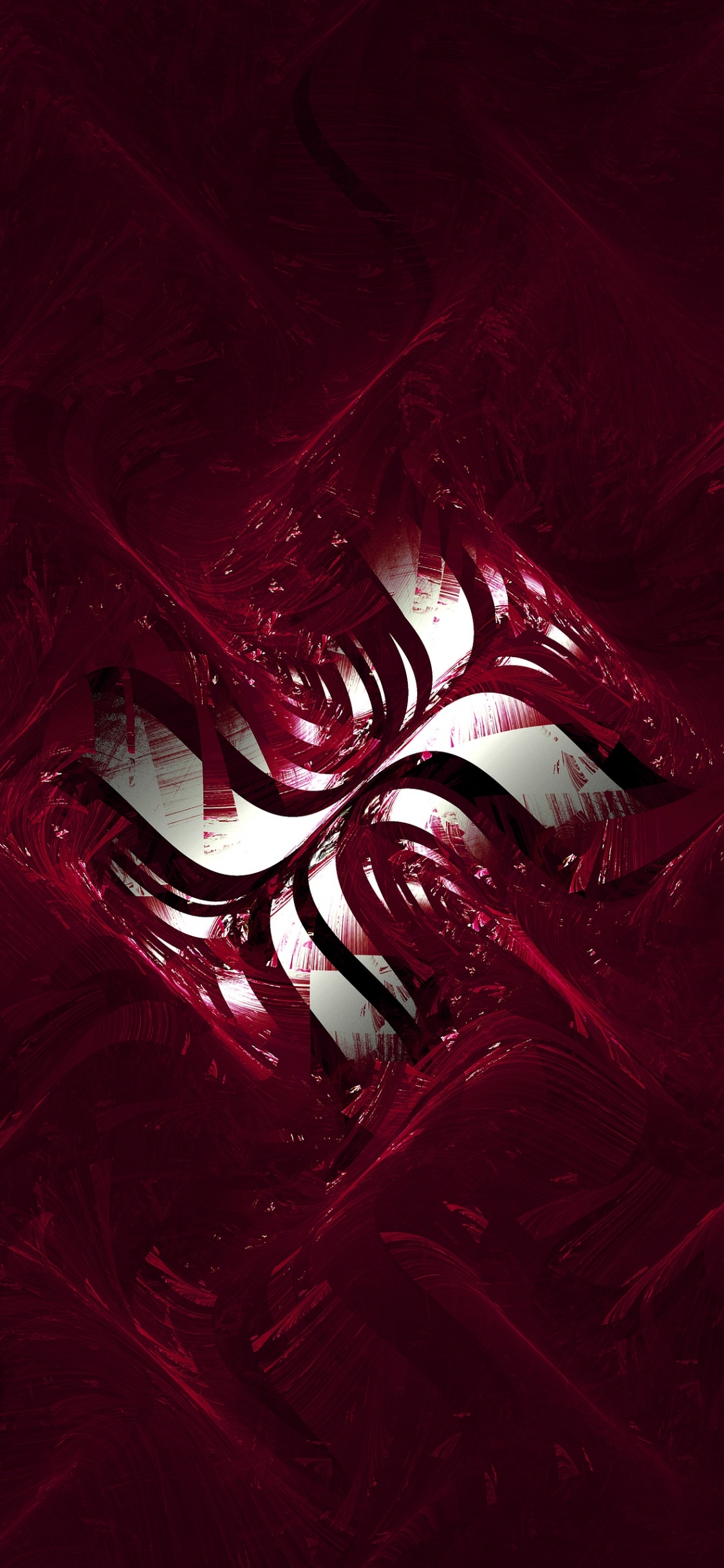 Обои фрактал, красный цвет, вода, пурпурный цвет, графика в разрешении 1125x2436