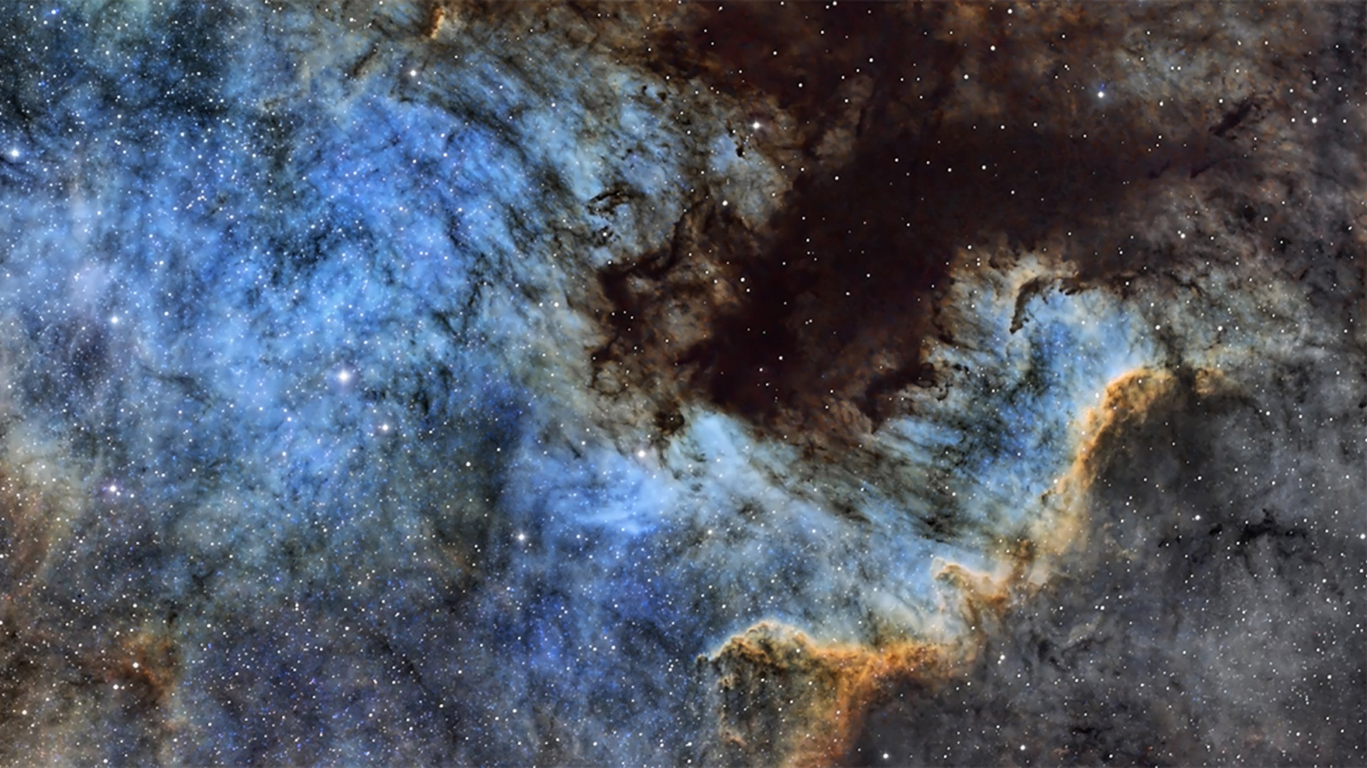 Обои нгц 7000, туманность, Туманность Северная Америка, звезда, земля в разрешении 1920x1080