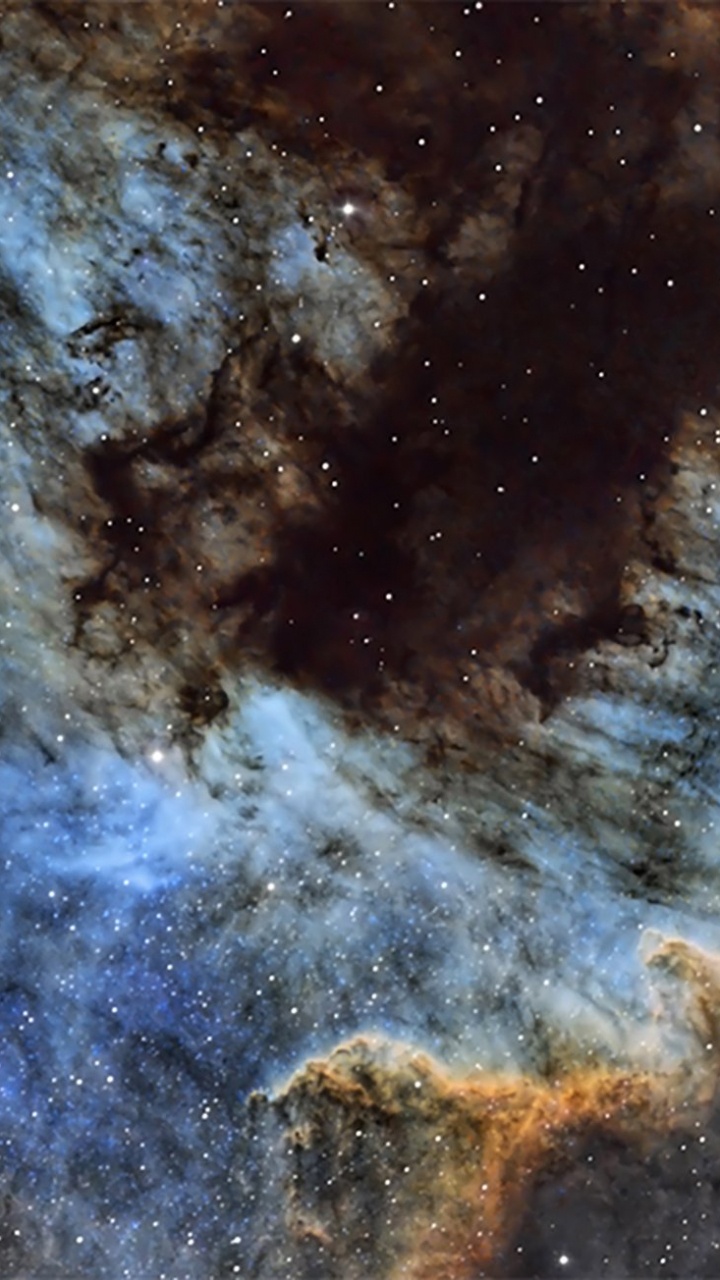 Обои нгц 7000, туманность, Туманность Северная Америка, звезда, земля в разрешении 720x1280