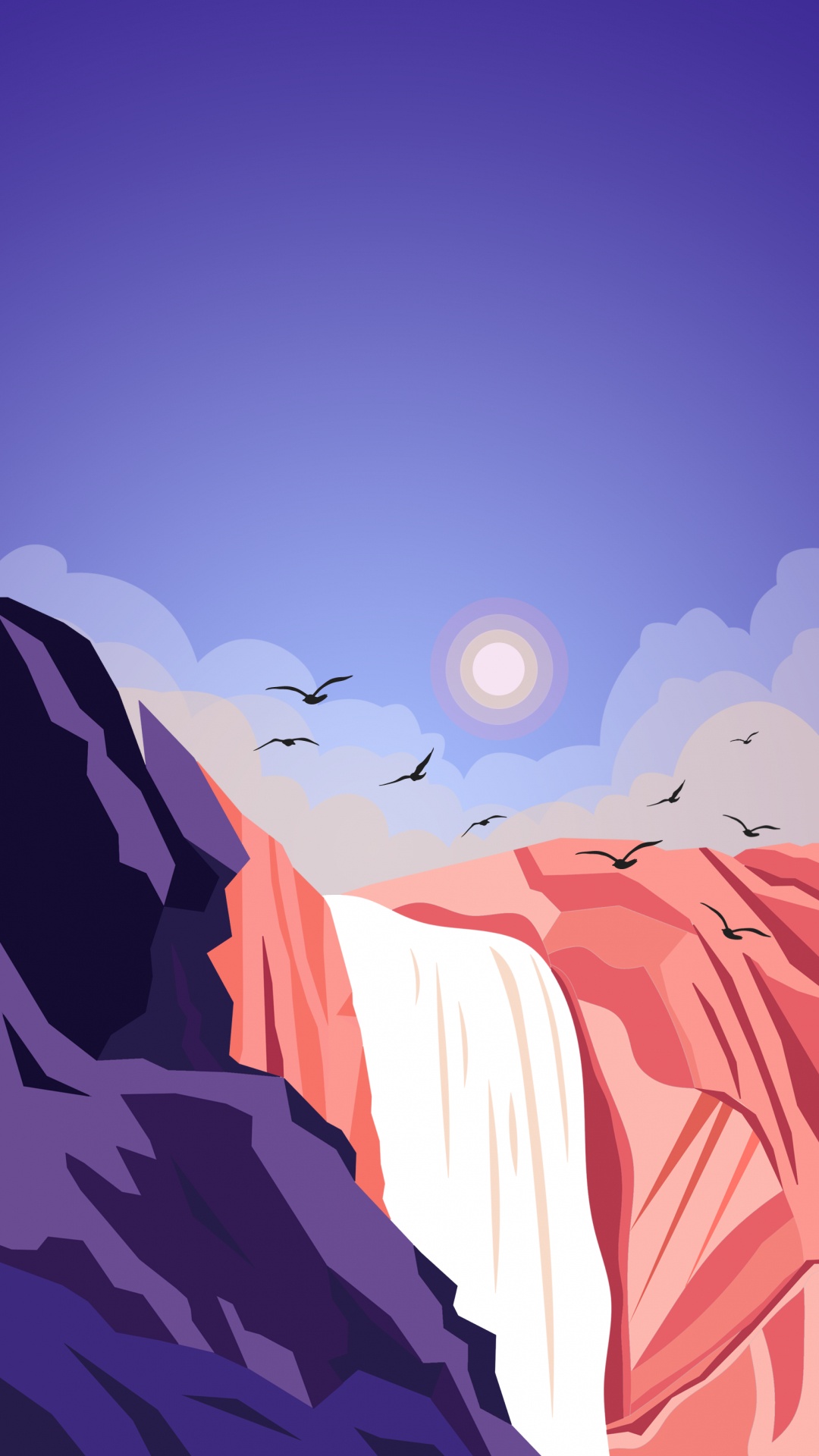 Обои Арктика, арт, живопись, пейзаж, природный ландшафт в разрешении 1080x1920