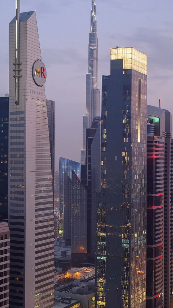 Обои Бурдж Халифа, небоскреб, город, городской пейзаж, городской район в разрешении 720x1280