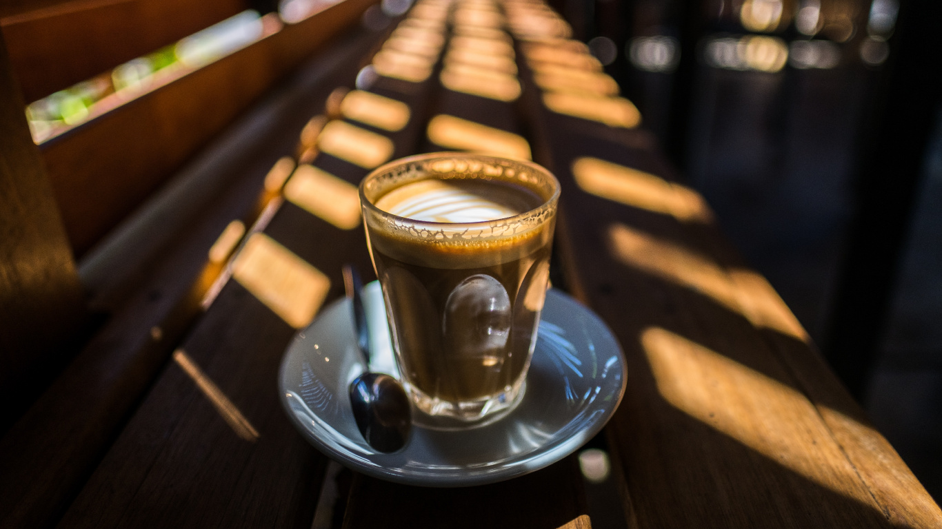 Обои кофе, кофейня, напиток, кофе эспрессо, бистро в разрешении 1366x768