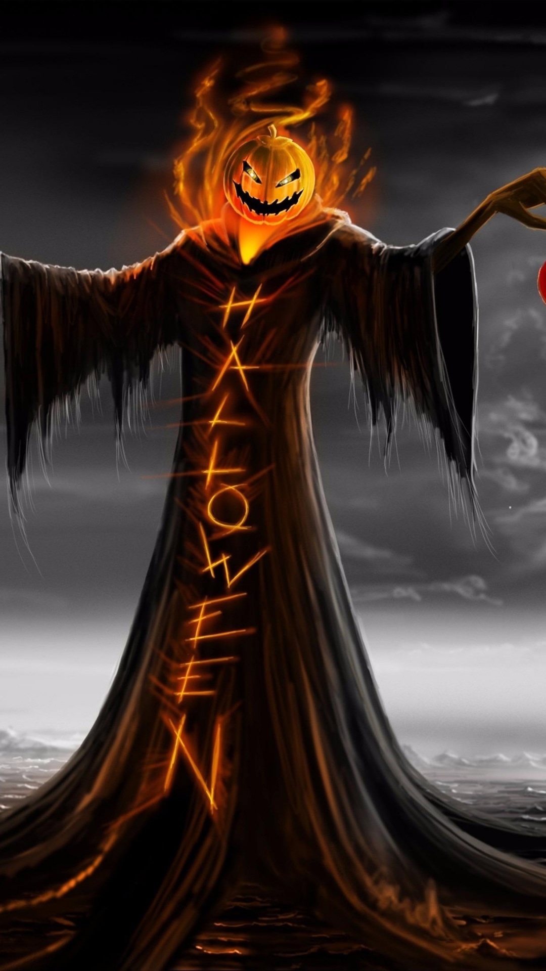 Обои дерево, темнота, демон, вымышленный персонаж, Хэллоуин в разрешении 1080x1920