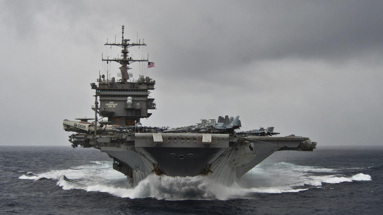Обои авианосец, военно морской флот США, военный корабль, корабль, тяжелый крейсер в разрешении 1280x720