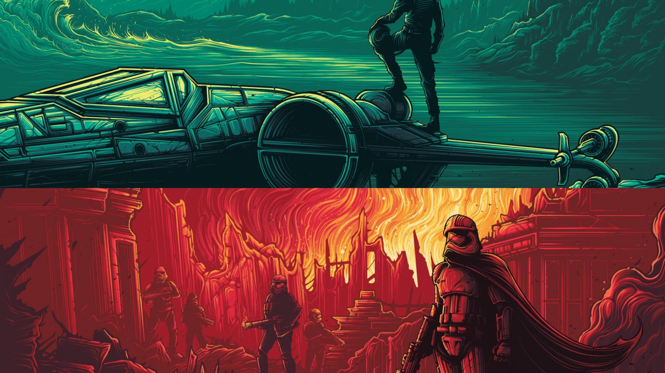 Обои звездные войны, Король, постер, зеленый, свет в разрешении 1366x768