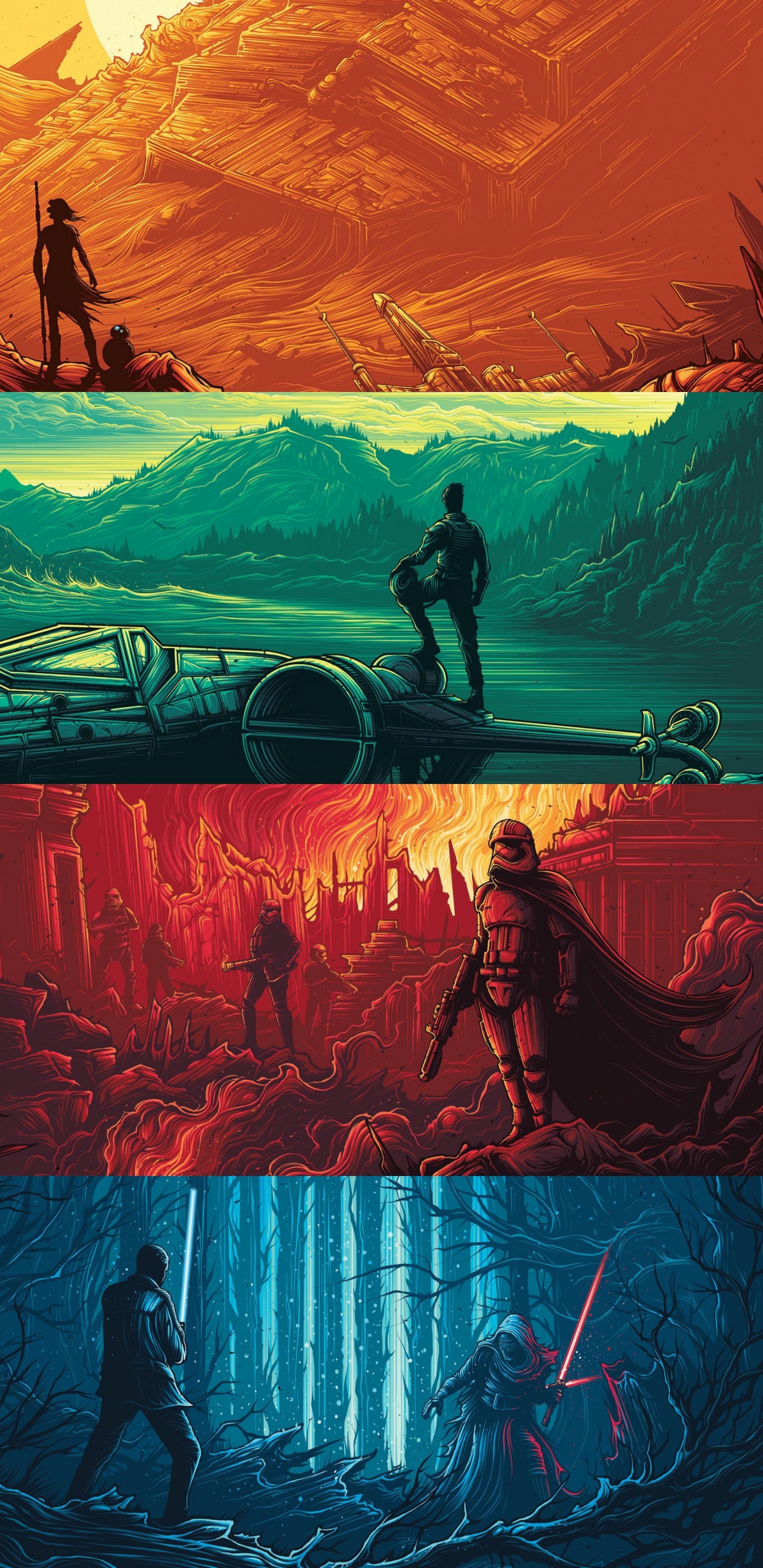 Обои звездные войны, Король, постер, зеленый, свет в разрешении 1440x2960