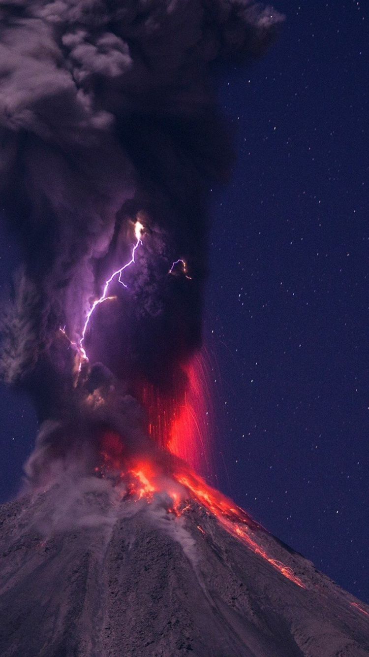 Обои вулкан, типы вулканических извержений, купол лавы, стратовулкан, вулканического рельефа в разрешении 750x1334