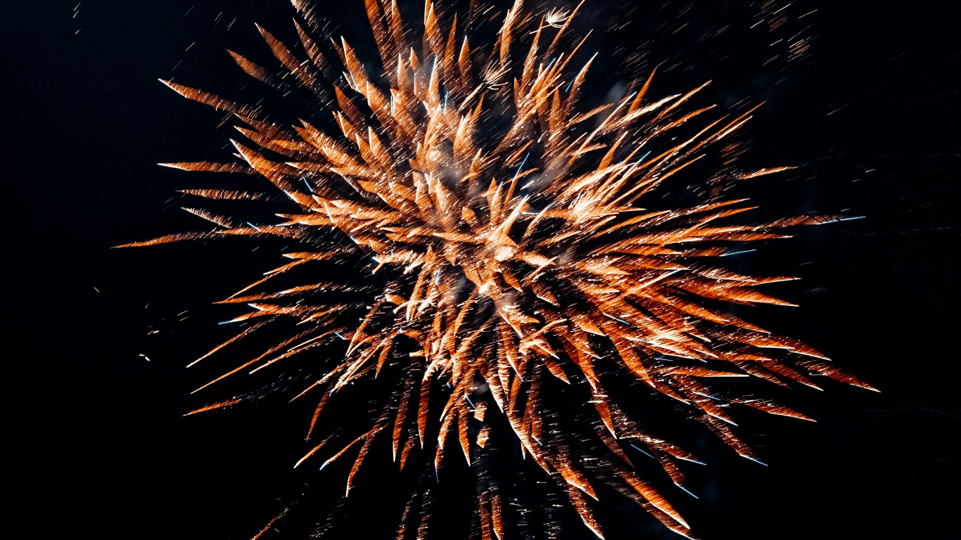 Обои салют, сеор зорро - тапас кнайпе, канун Нового года, вечеринка, Новогодний Фейерверк в разрешении 1366x768