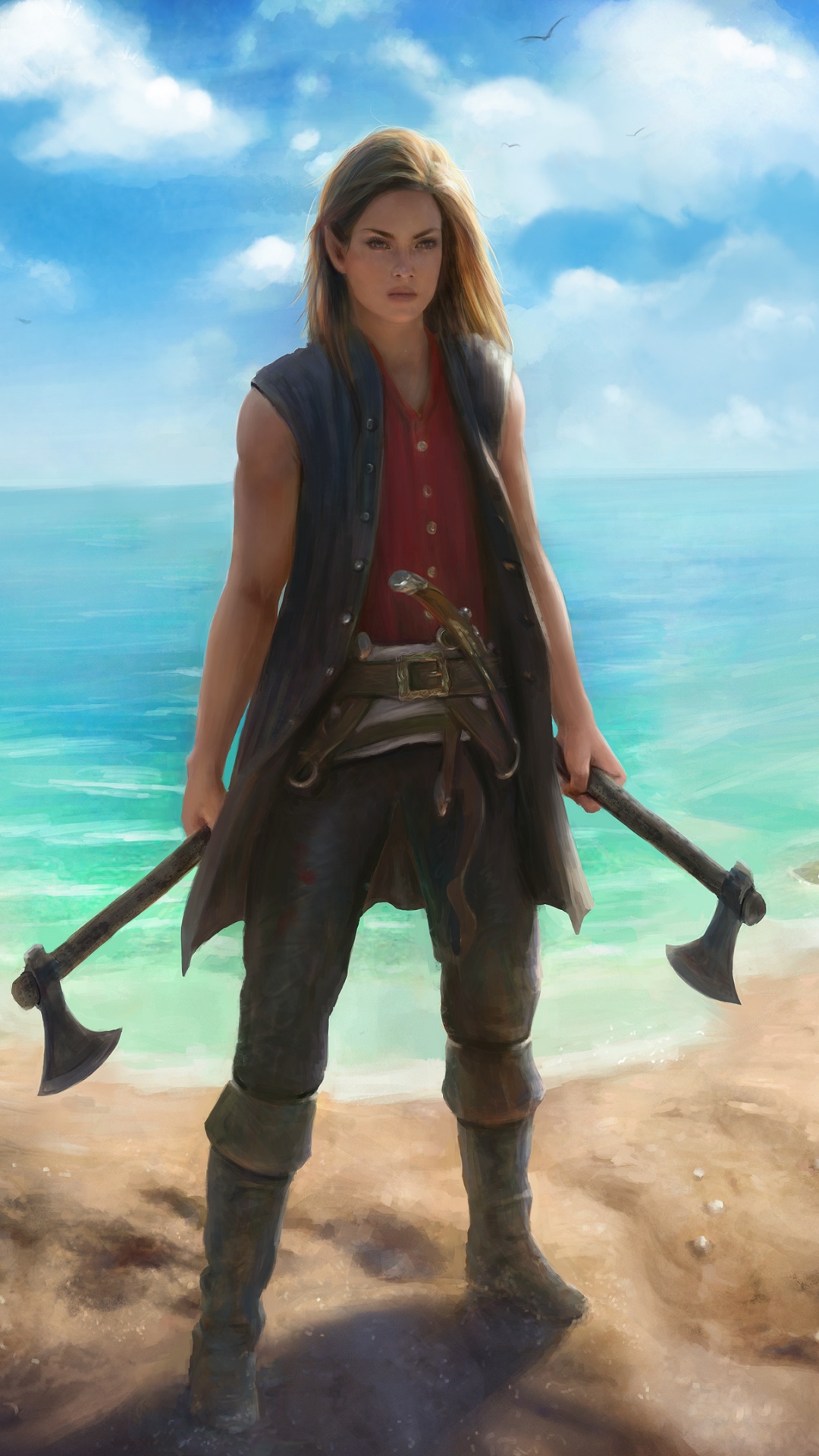 Обои забава, живопись, арт, небо, вымышленный персонаж в разрешении 1080x1920