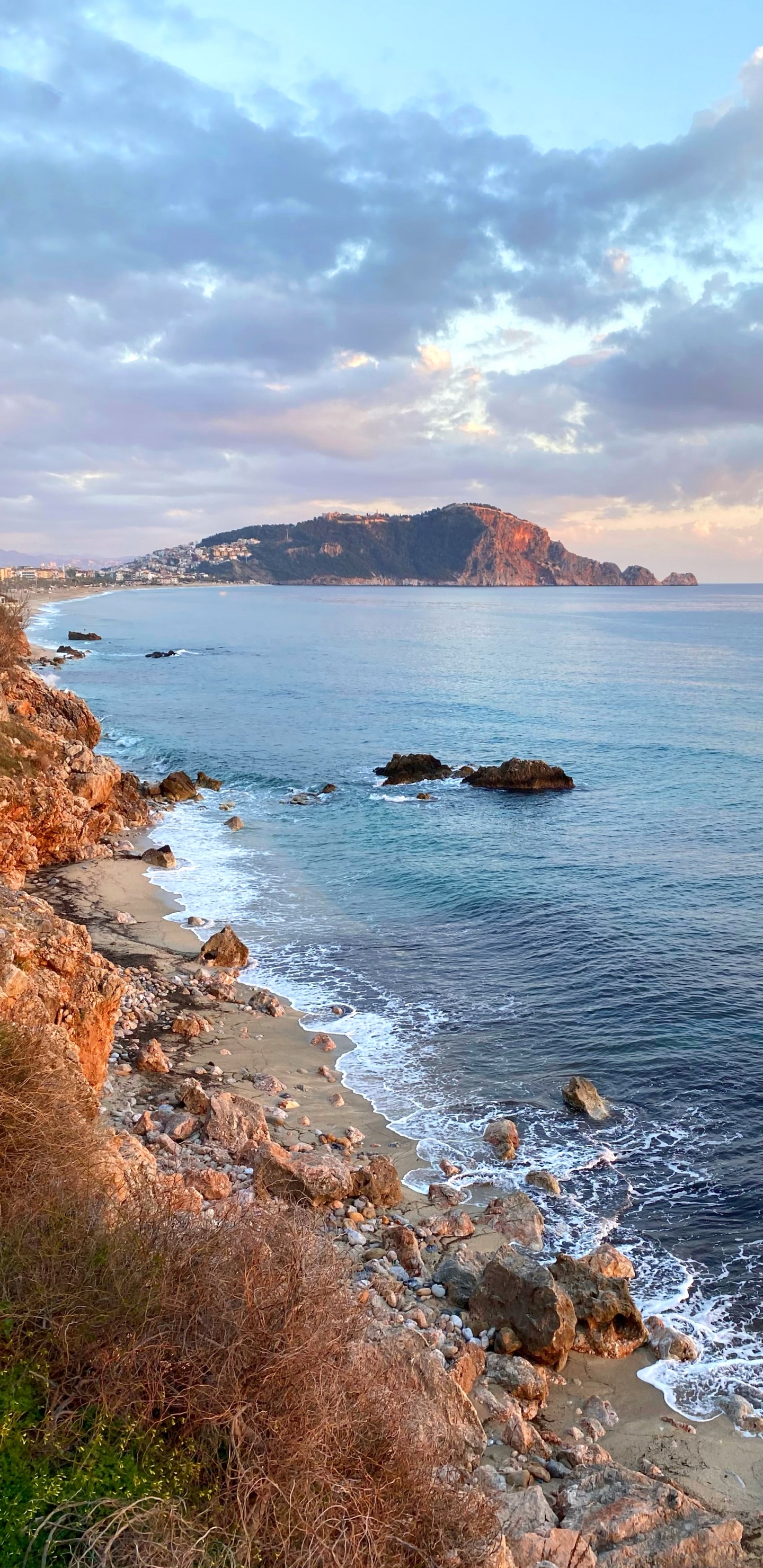 Обои побережье, вода, облако, лазурный, растение в разрешении 1440x2960