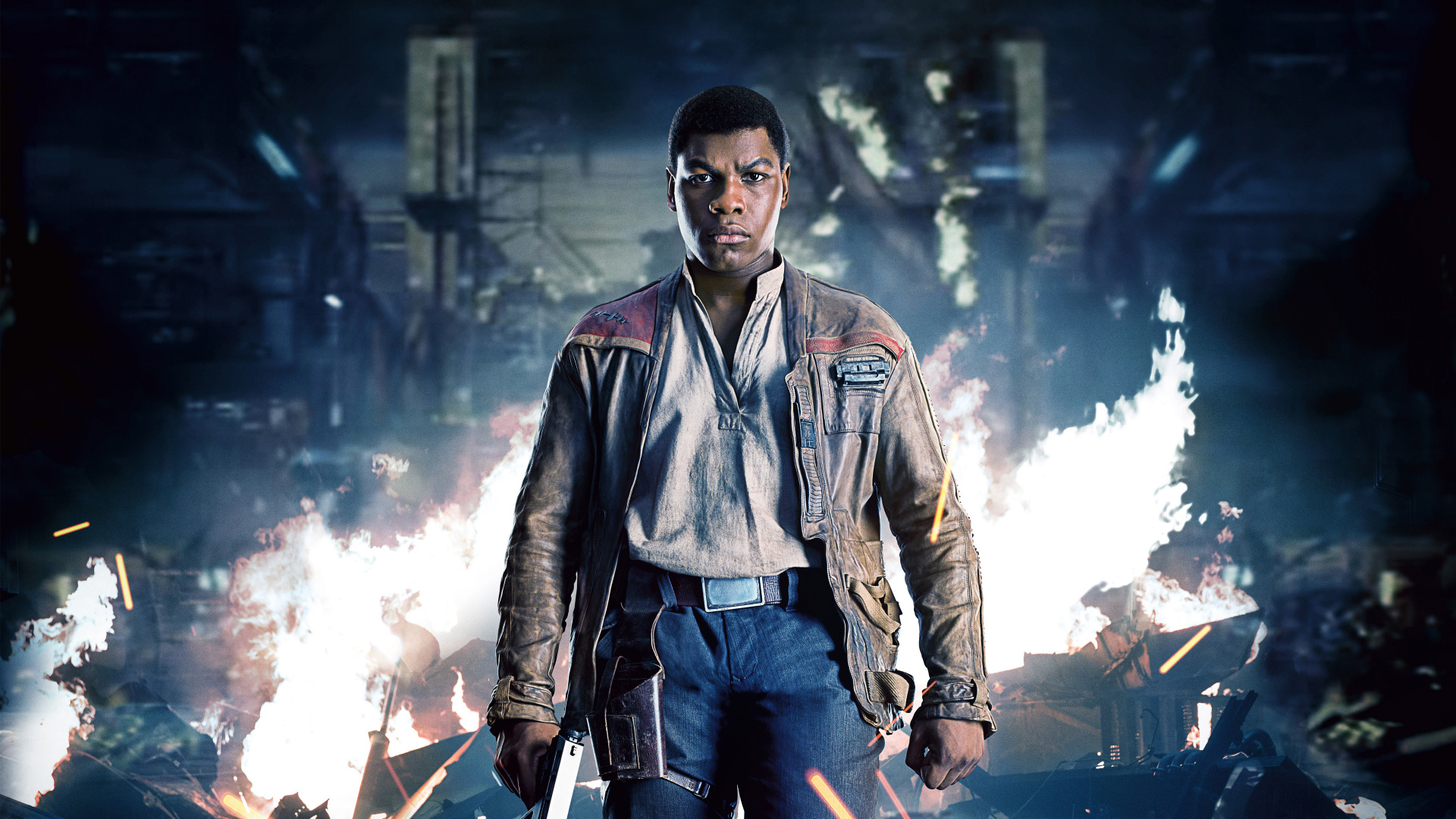 Обои финн, Джон Бойега, Звездные Войны Последний Джедай, звездные войны, темнота в разрешении 1920x1080