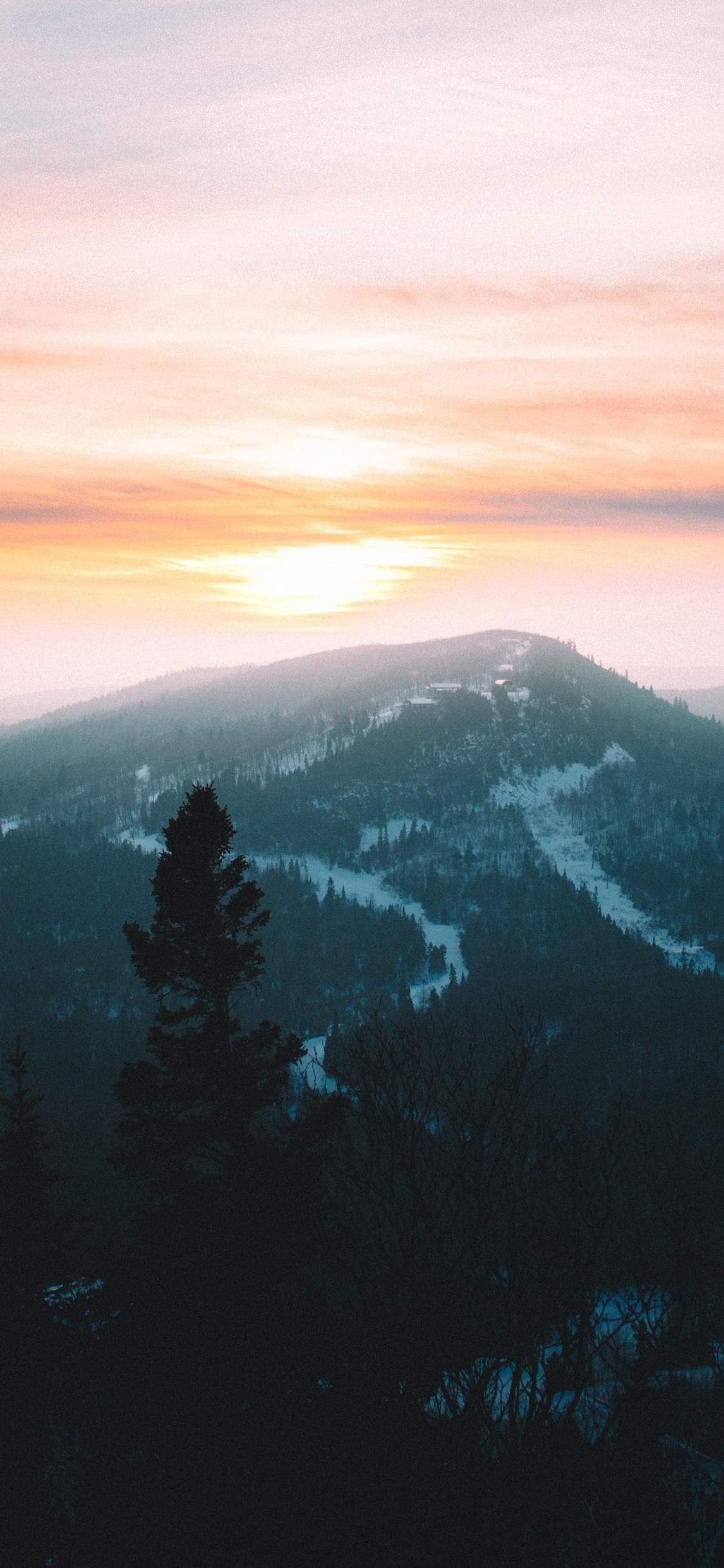 Обои горный рельеф, гора, природа, облако, утро в разрешении 1125x2436