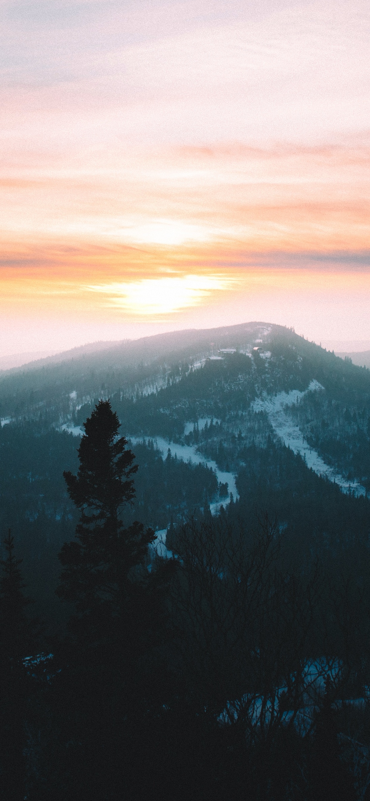 Обои горный рельеф, гора, природа, облако, утро в разрешении 1242x2688