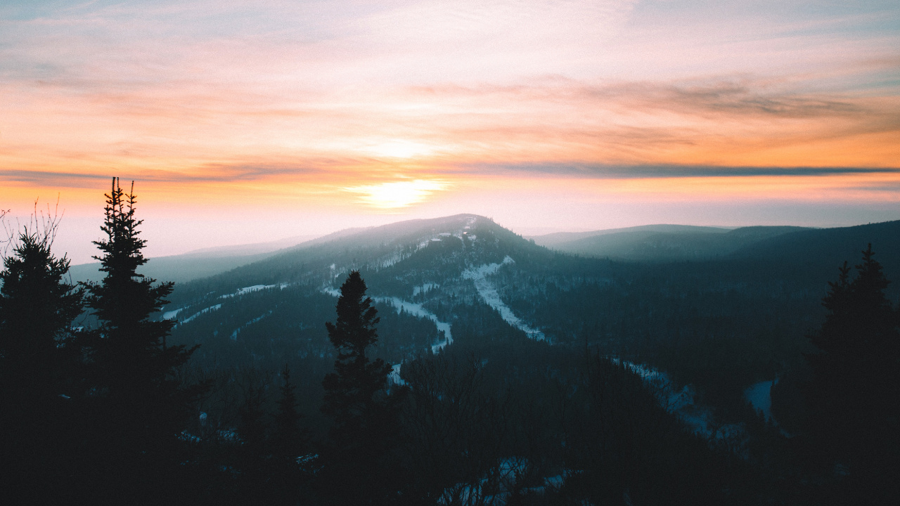 Обои горный рельеф, гора, природа, облако, утро в разрешении 1280x720