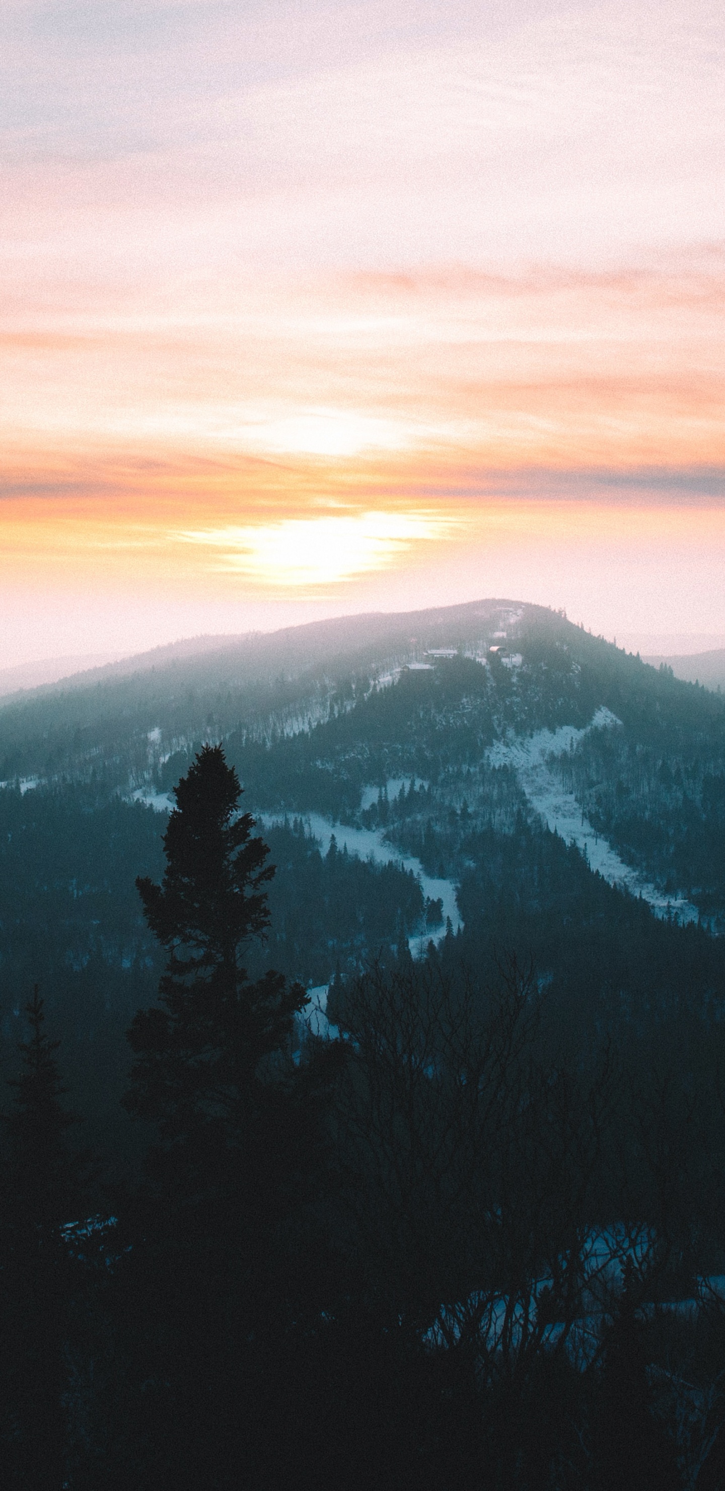 Обои горный рельеф, гора, природа, облако, утро в разрешении 1440x2960