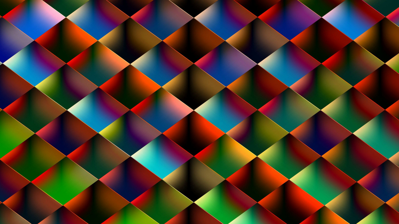 Обои симметрия, узор, треугольник, векторная графика, фрактальное искусство в разрешении 1280x720