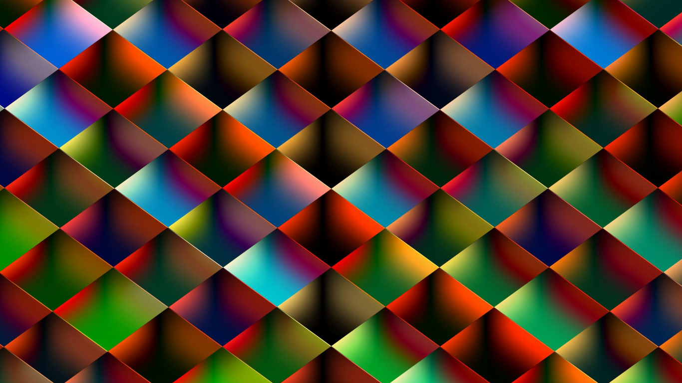 Обои симметрия, узор, треугольник, векторная графика, фрактальное искусство в разрешении 1366x768