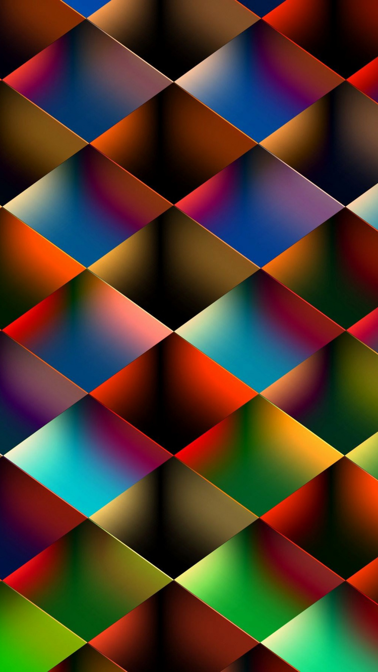 Обои симметрия, узор, треугольник, векторная графика, фрактальное искусство в разрешении 750x1334