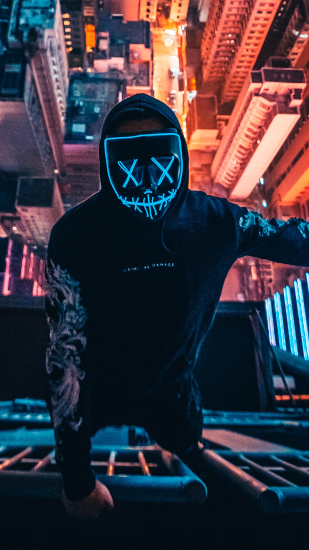 Обои ночь, город, суперзлодей, метрополия, Представление в разрешении 1080x1920