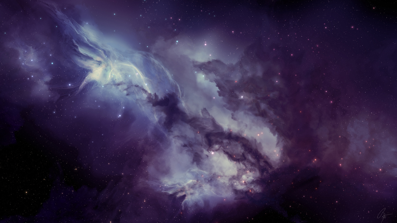 Обои космическое пространство, туманность, атмосфера, астрономический объект, космос в разрешении 1366x768