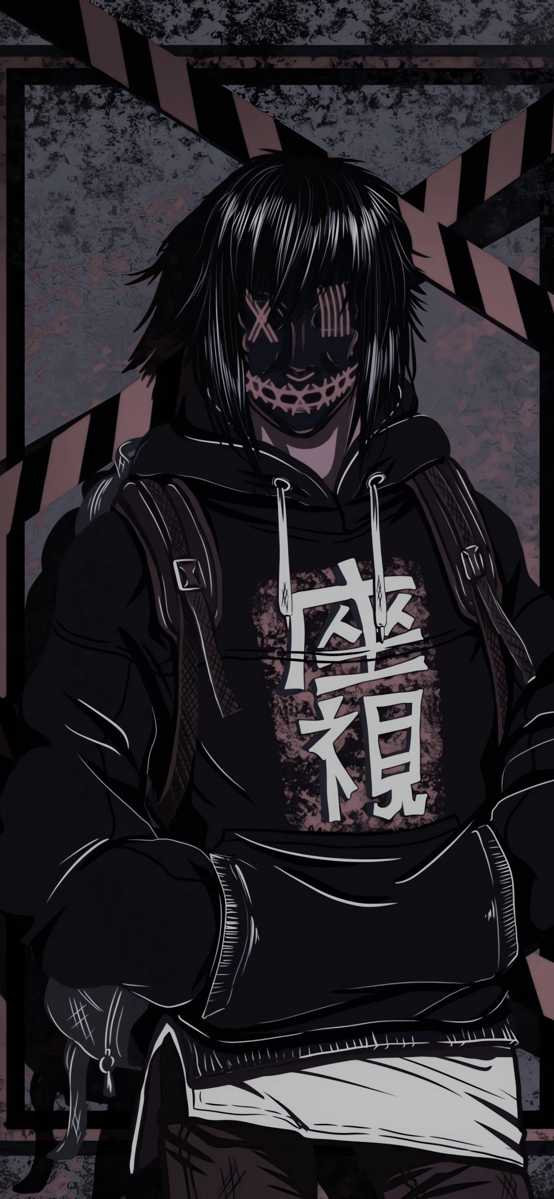 Обои мрачное аниме крутой мальчик, аниме, аниме арт, мультфильм, рукав в разрешении 1125x2436